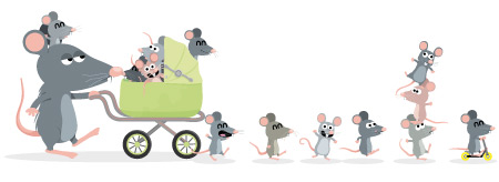famille-rats illustration de famille rats