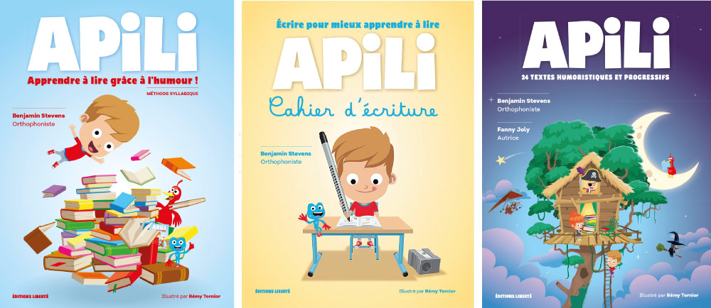 couvertures de livres Apili pour apprendre la lecture