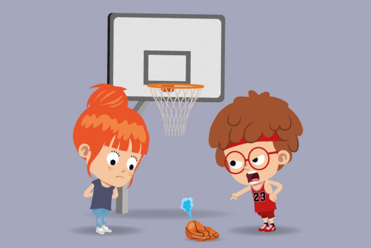 illustration jeunesse humoristique sur le thème du basket